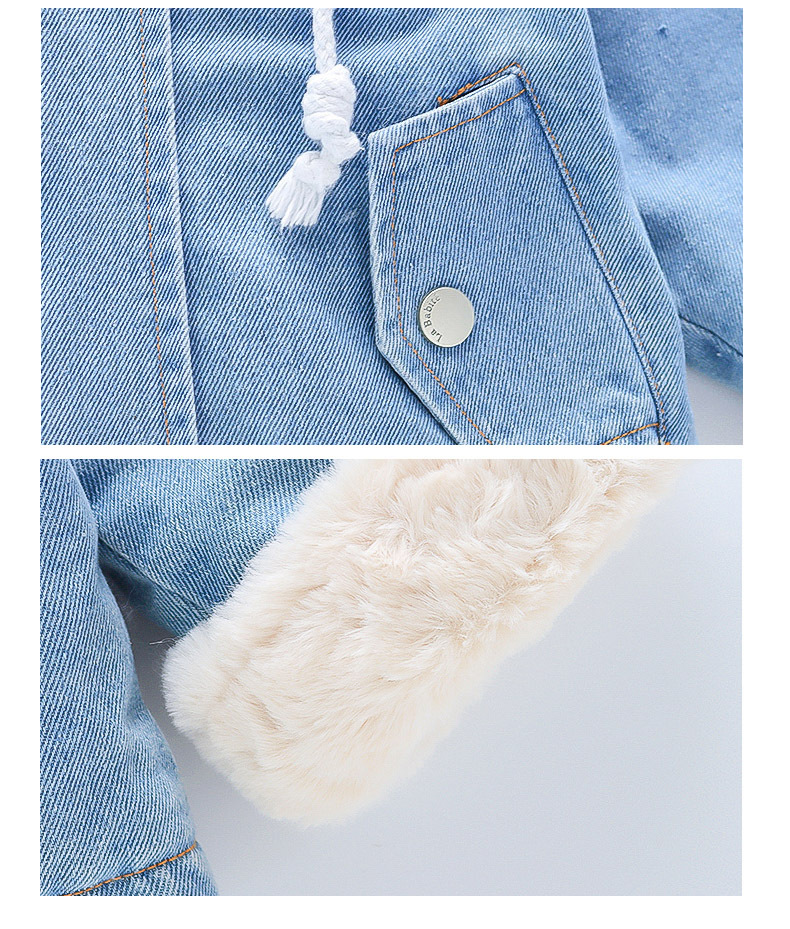 Girls' Denim Jacket Girls' Baby Plus Velvet Thickening — foto 2