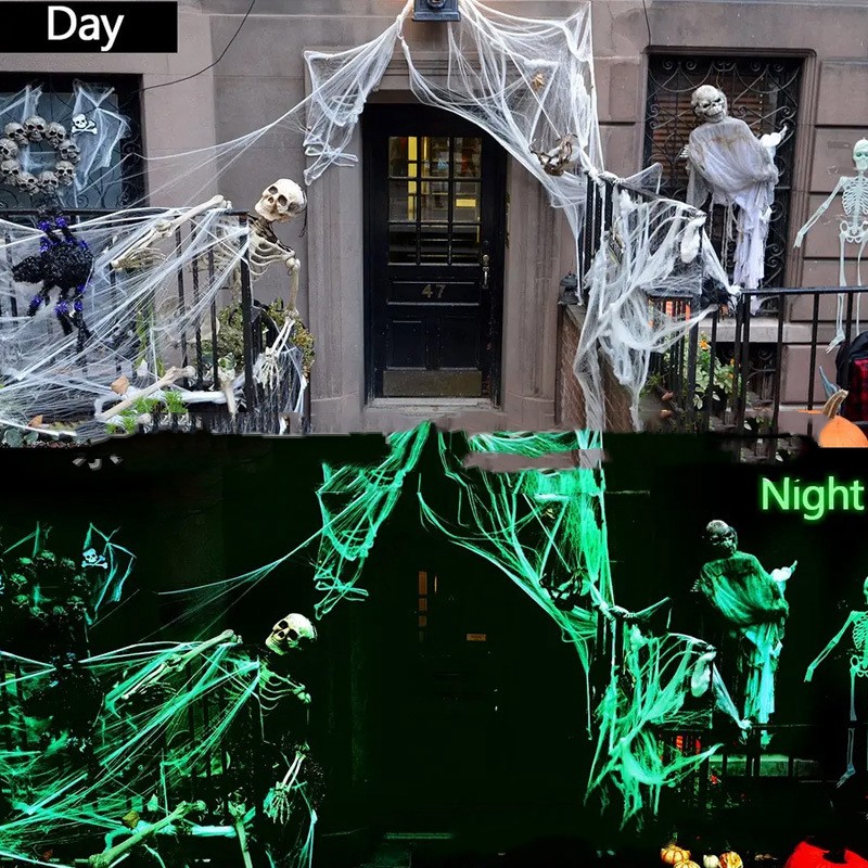 Halloween Decoration Luminous Spider Cotton Layout