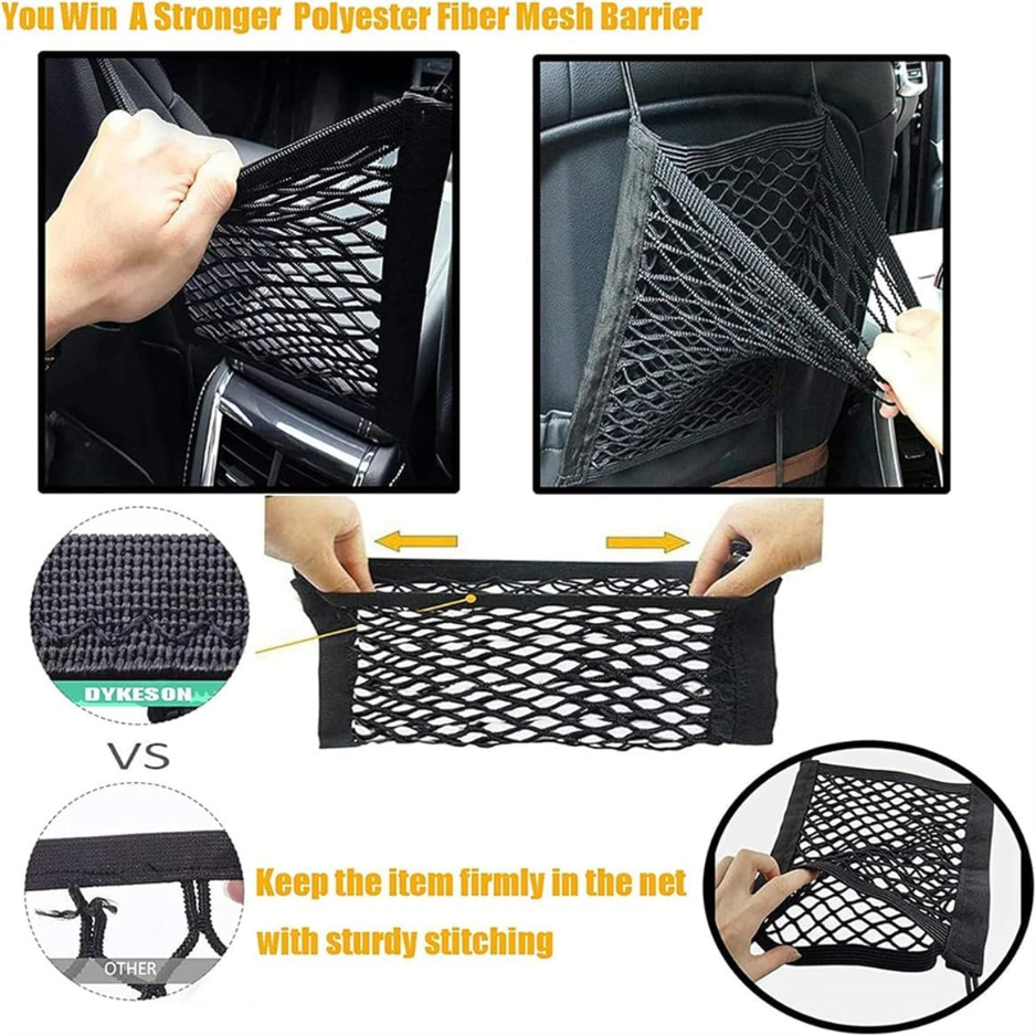 Dog Car Net Barrier Pet Barrier With Car Mesh Organizer For Dog  Child, Safety Divider With Upgraded Storage Pouch, Easy Install 4