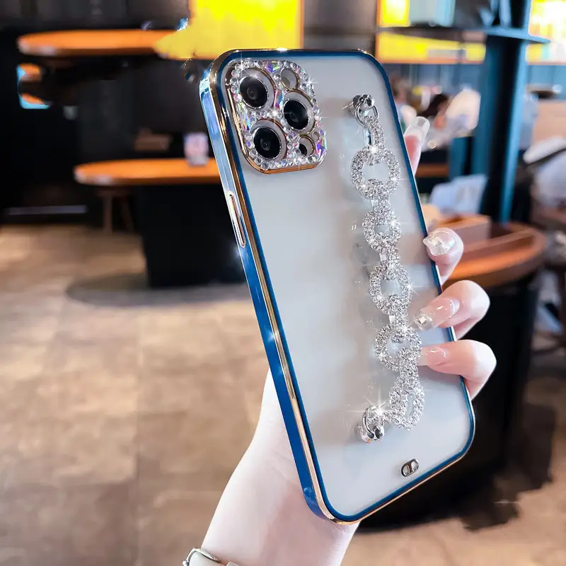 Women's Transparent Rhinestone Bracelet Mobile Phone Case