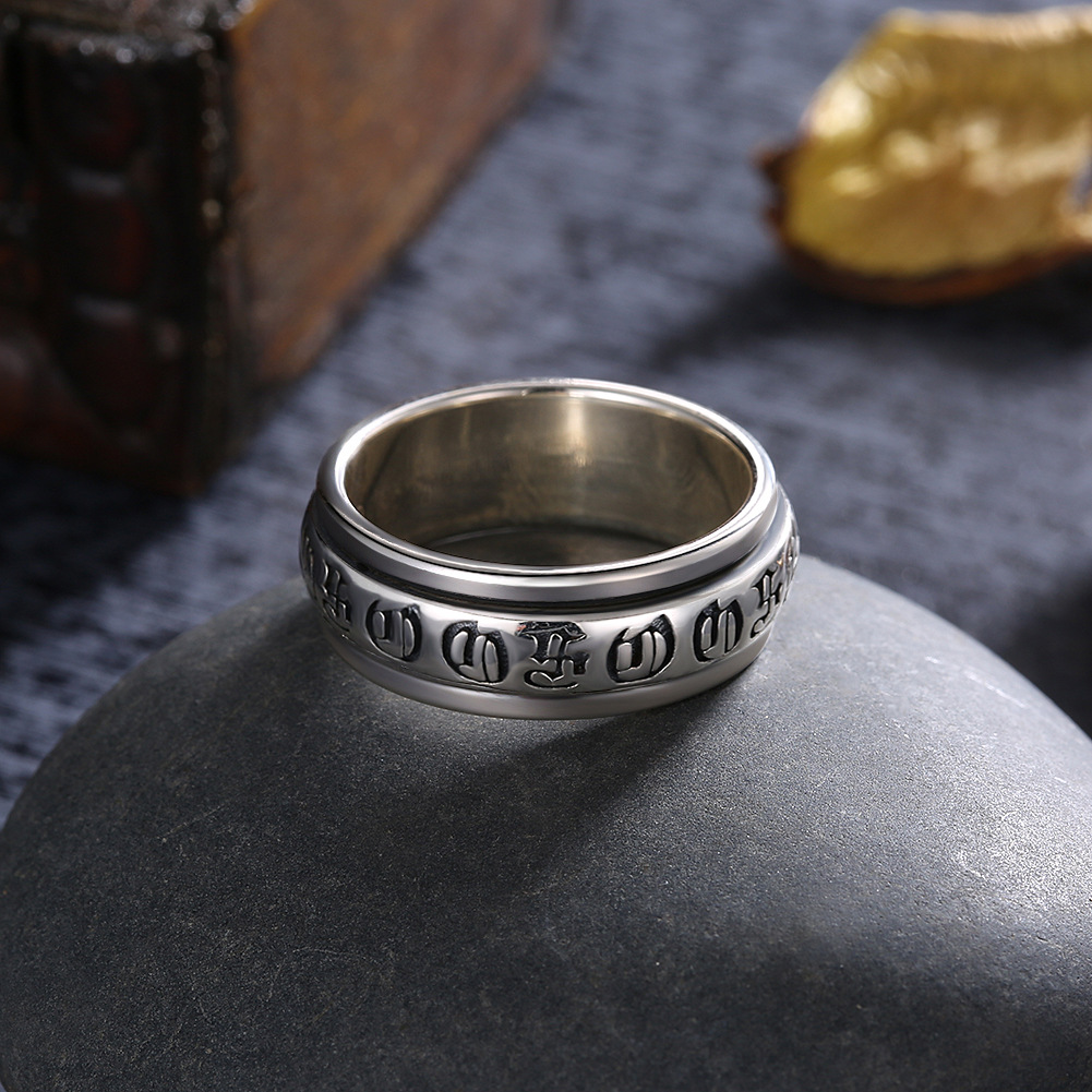 Title 4, Retro Sterling Silver Ring for Men and Women