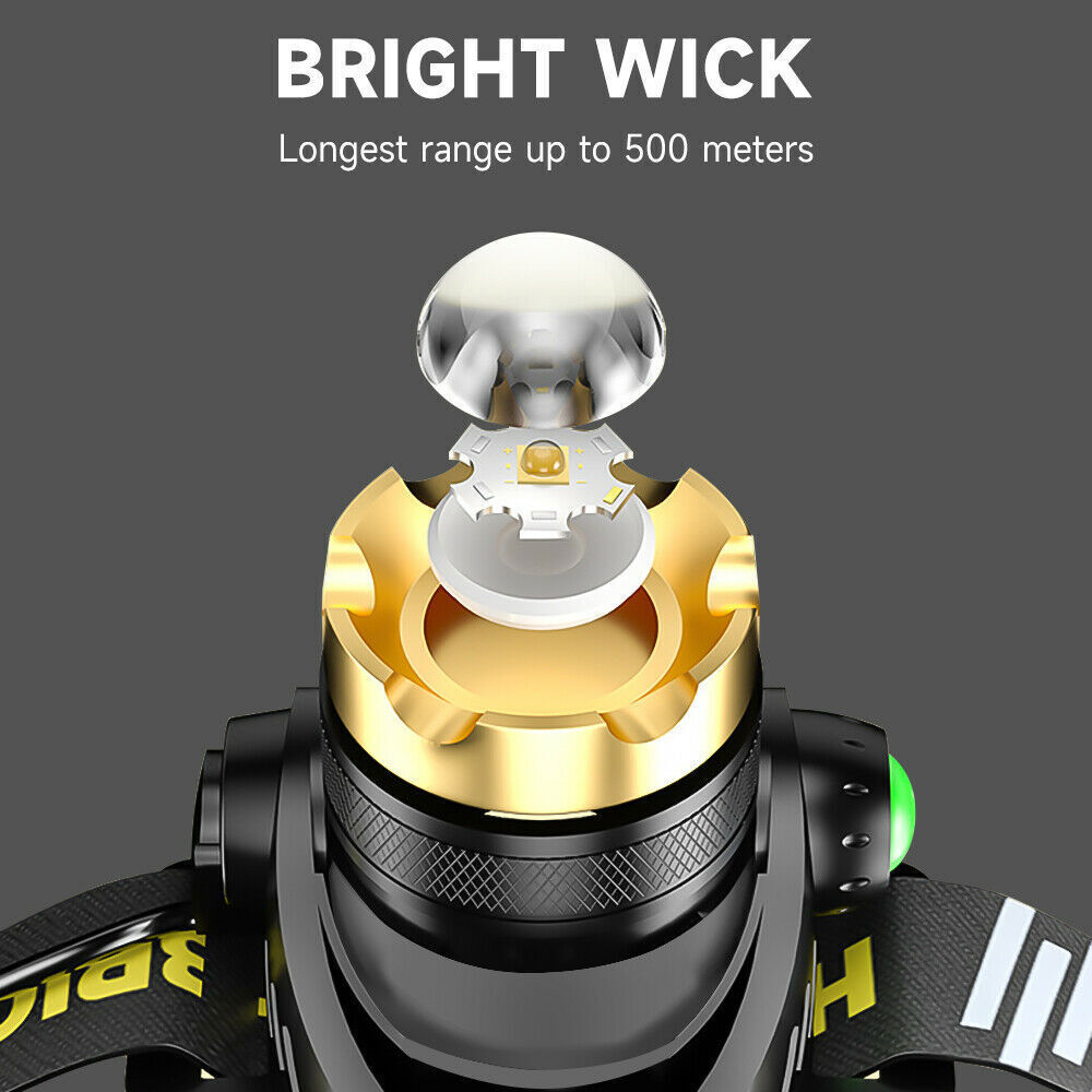 3Modes LED Headlamp Camping Headlight Head Torch USB Rechargeable Lamp — image 6