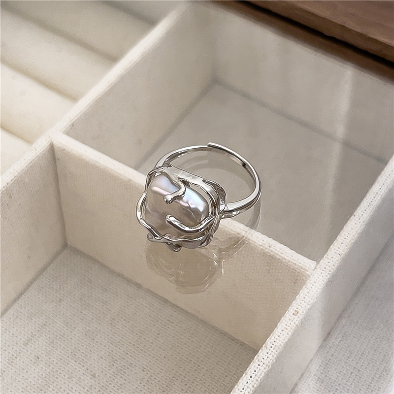 S925 Sterling Silver Binding Pearl Ring Women