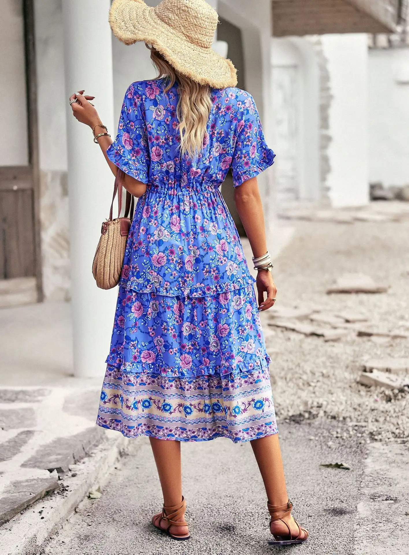 Bohemian Printing A-word Dress