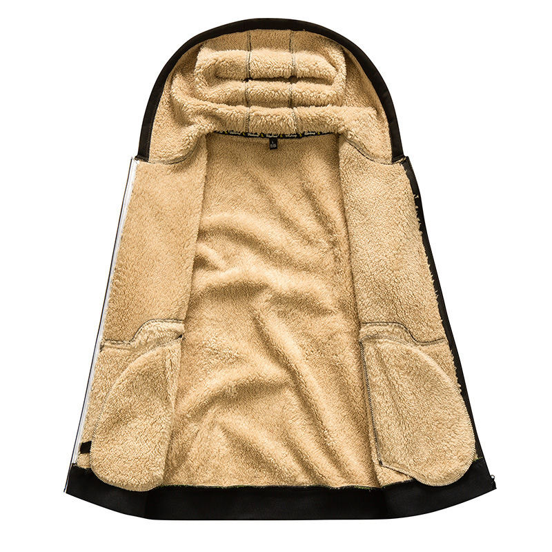 Men's Hooded Plus Velvet Thick Lamb Velvet Sweater Casual