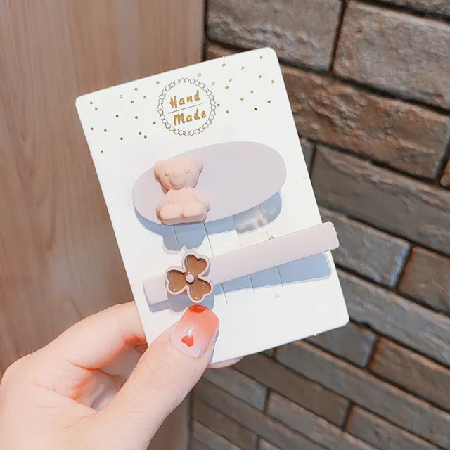Bear Hairpin One Word Clip On The Back Of The Head Light Grey - Shop at LoveMi