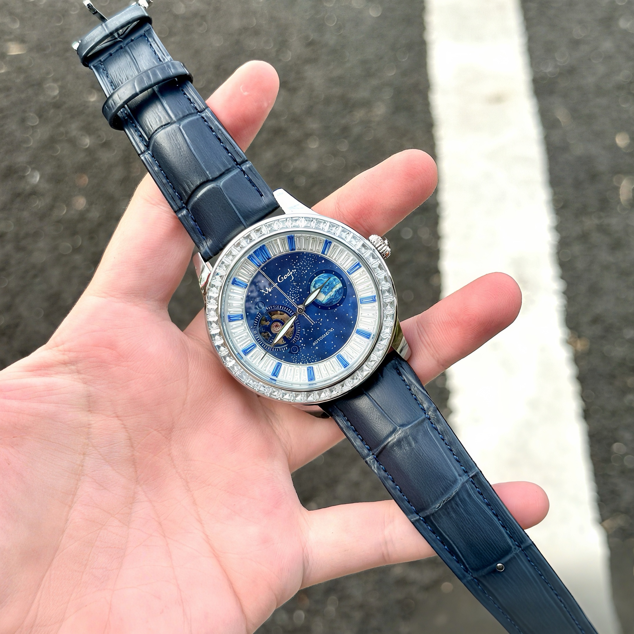 VanGogh Men's Geneva Series Art Automatic Mechanical Watch 5