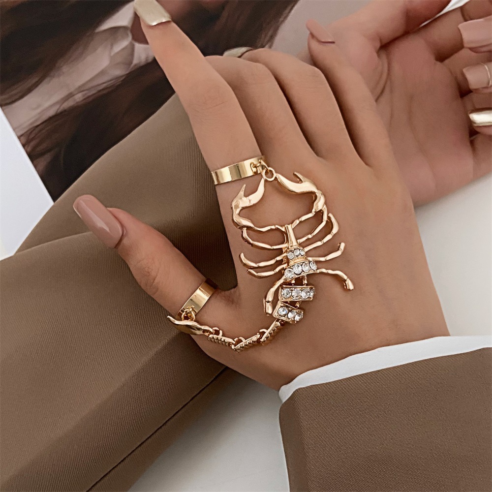 1pc Scorpion Full Finger Bracelet For Women, Sweet Cool Y2K Girl Micro inlaid Zircon, New 3D... thumbnail 4