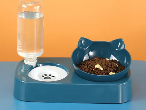 Adjustable automatic drinking cat neck bowl Nordic Blue - Shop at LoveMi