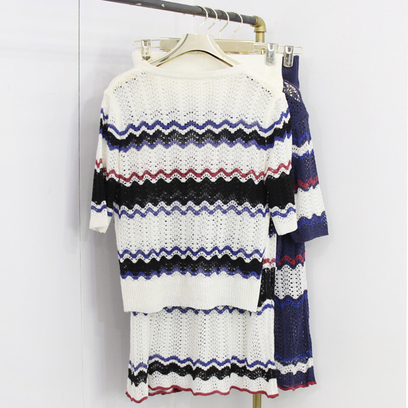 Title 5, Retro Striped Contrast Color Knitted Sweater Go...