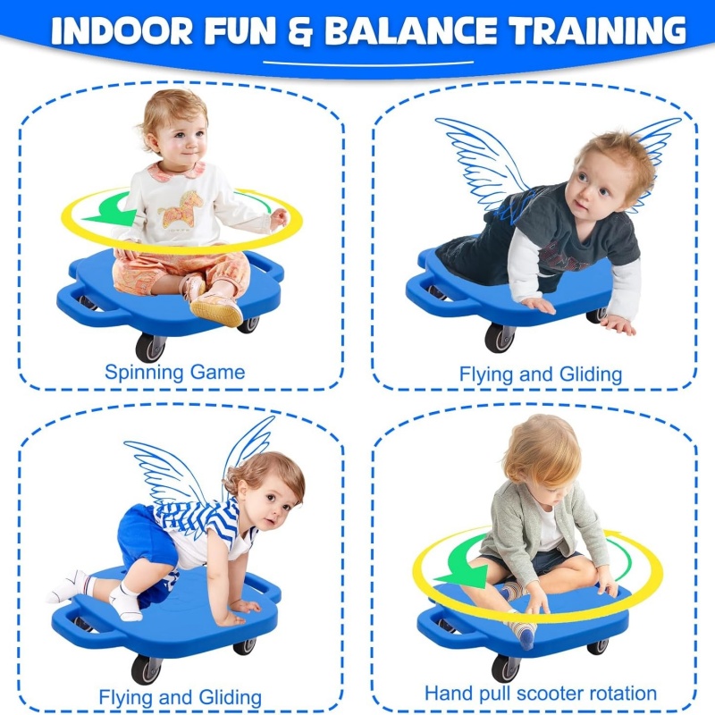 Scooter Board Toy With Handles Kids Interactive Toy Play Scooter For Children