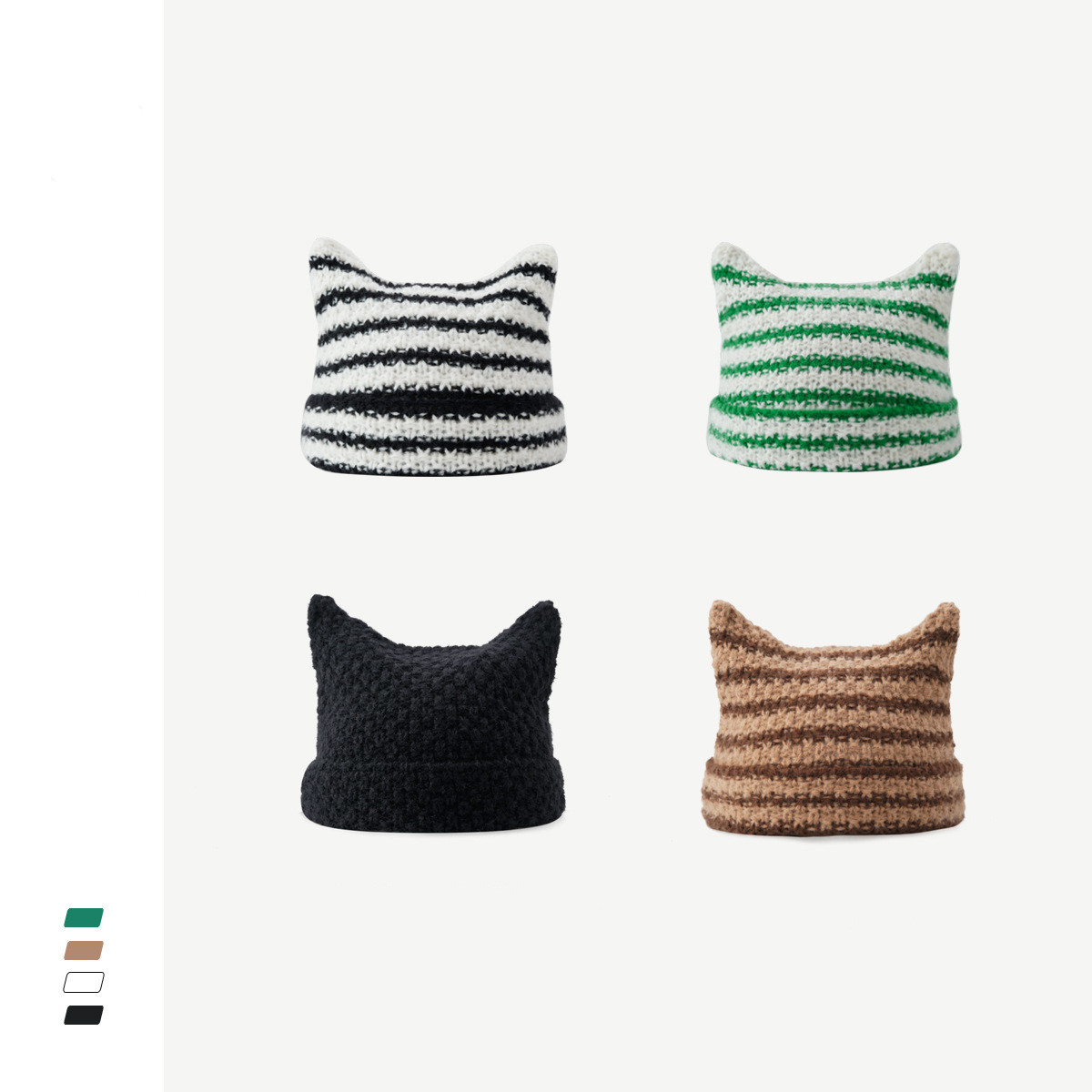 Keep Warm Cute Cat Ears Korean Fashion Stripes