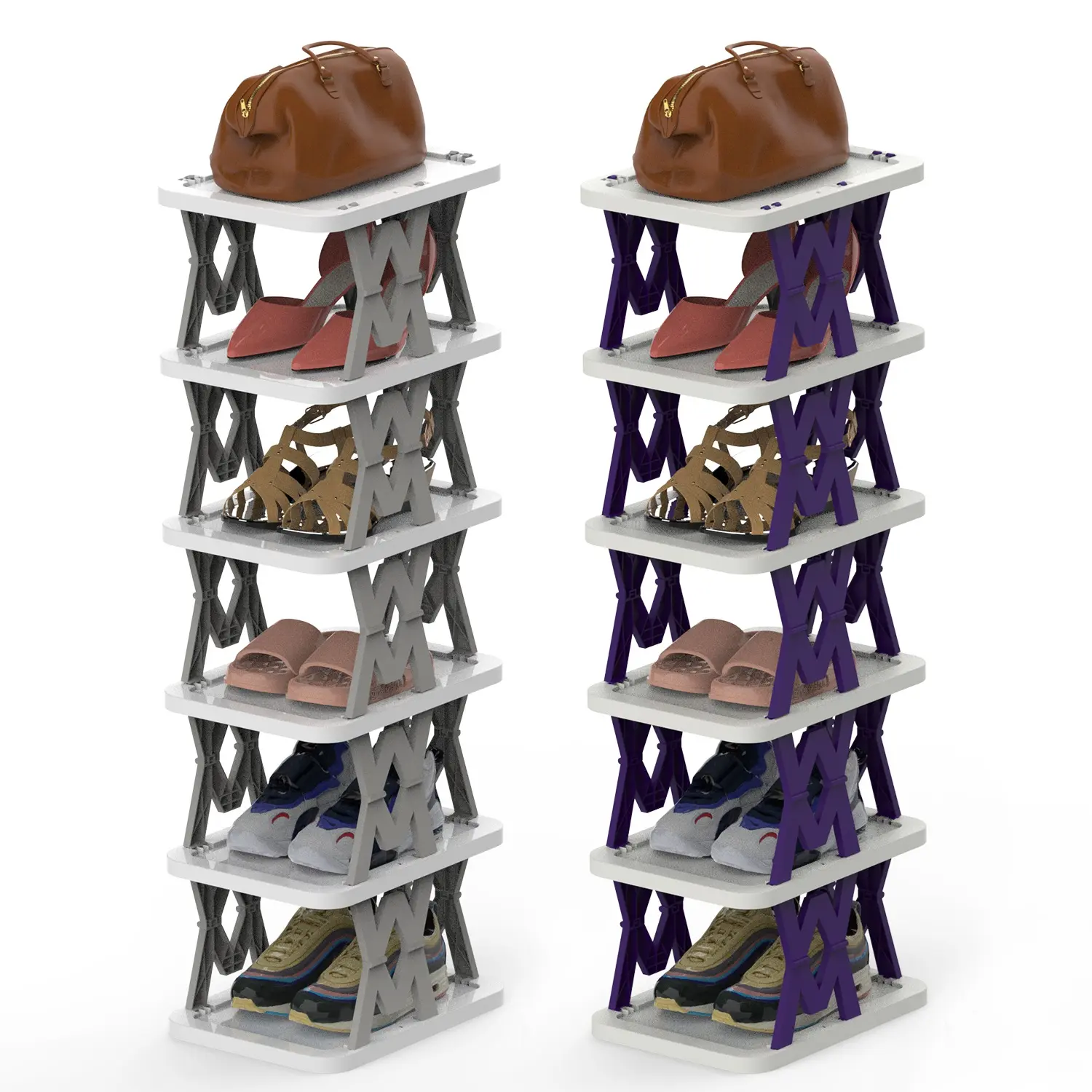 6 Tier Foldable Shoe Rack Vertical Organizer
