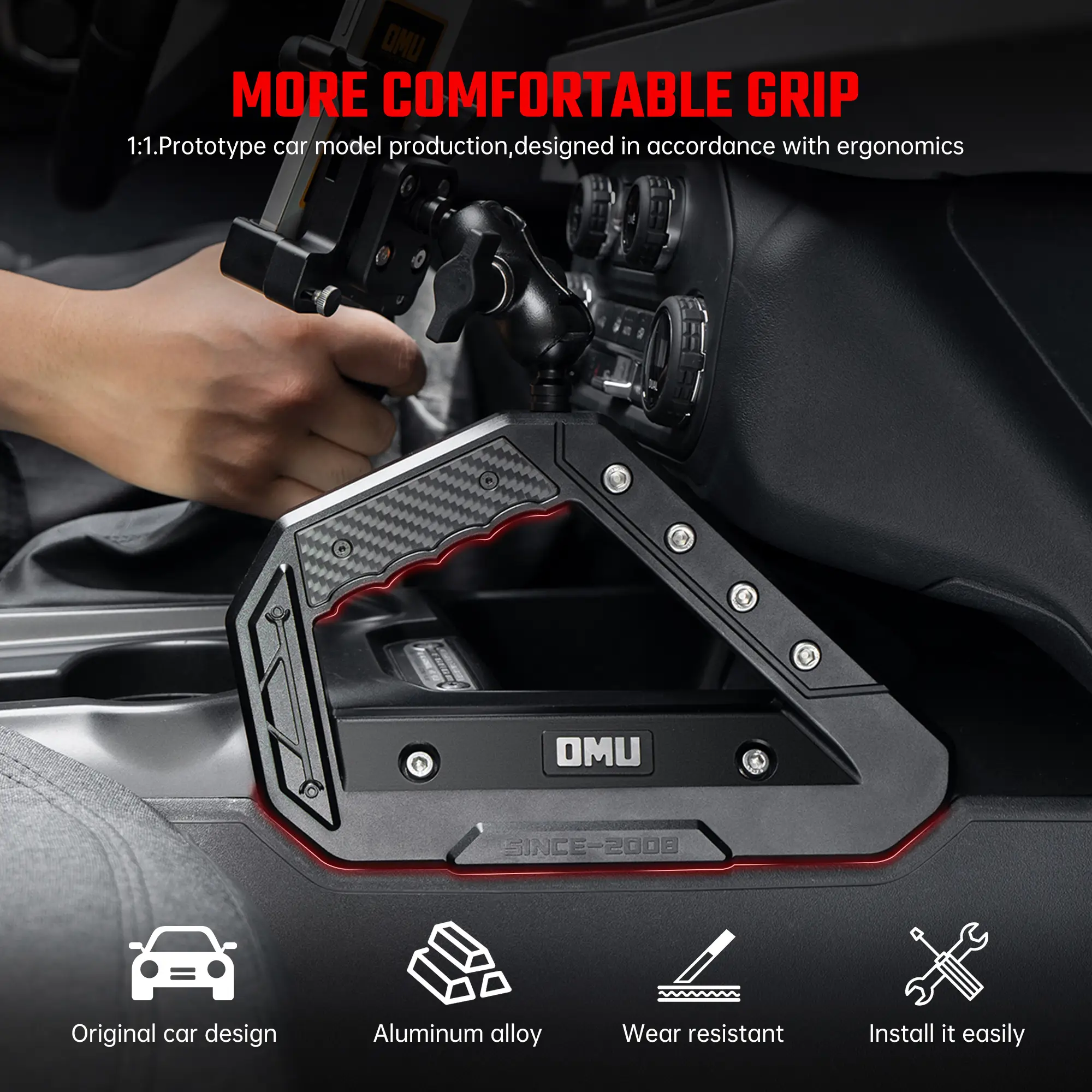Center Console Grab Handle With Phone Holder For Ford Bronco 2021