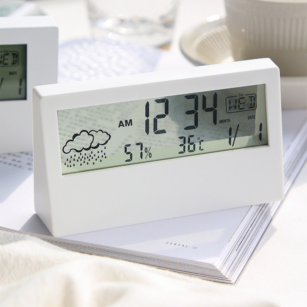 Title 6, Alarm Clock Thermo Hygrometer Clock Creative We...