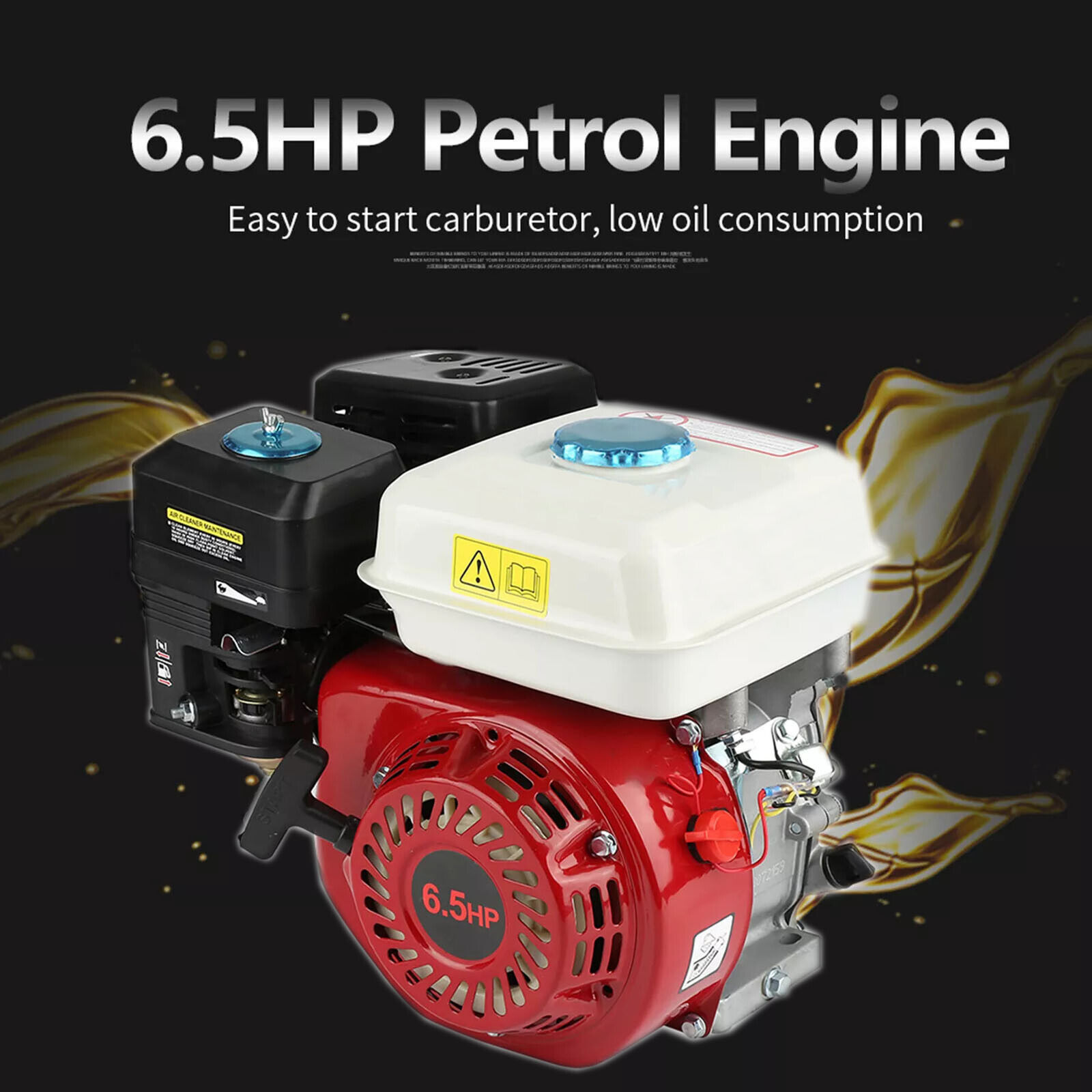 For H Onda GX200 4-Stroke 6.5HP 3.6L Petrol Oil Gas Engine Replacement