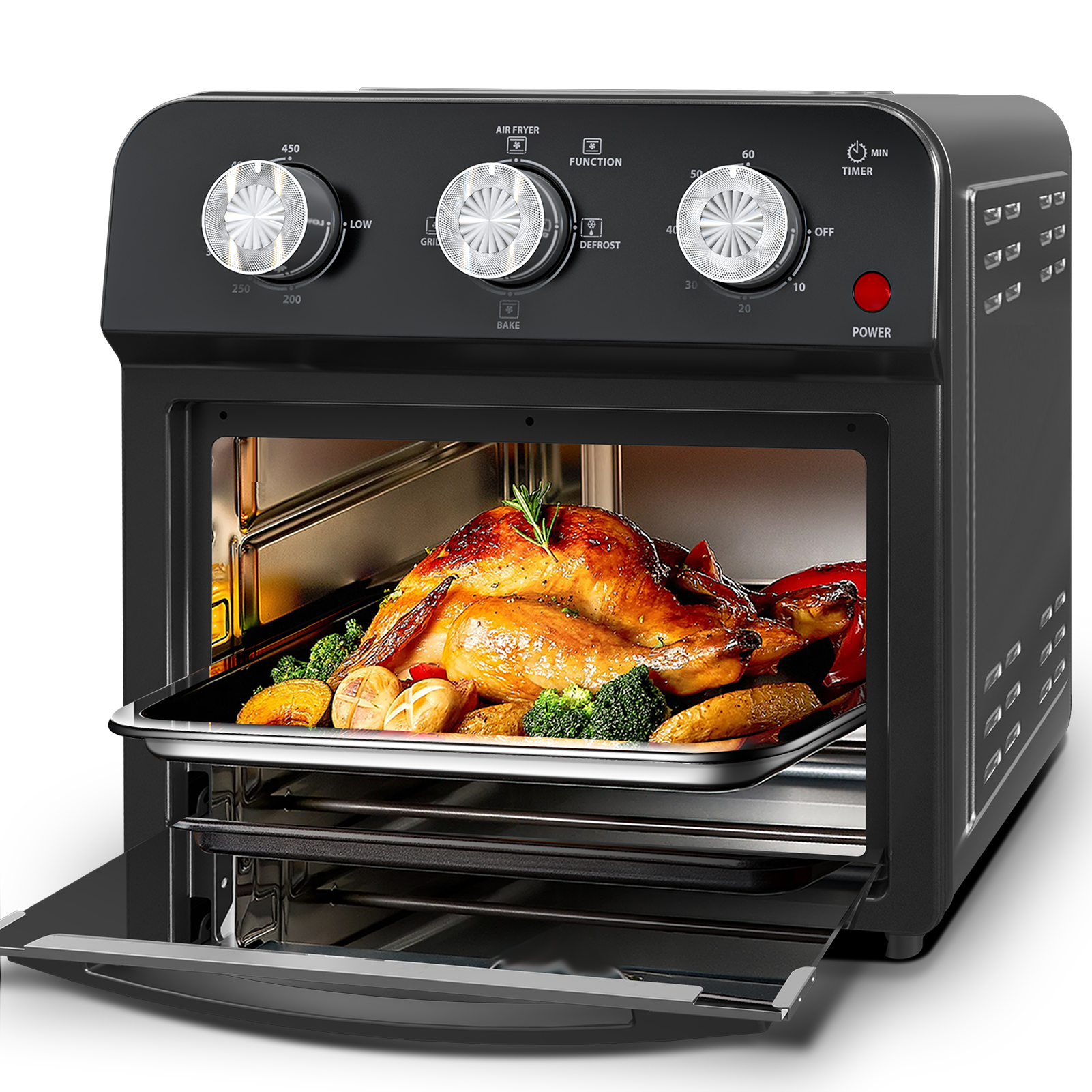 12.5 Qt Air Fryer With Advanced Multi-Function Cooking Grill, Air Fry, Defrost, Bake, Presets For French Fries, Pizza, Chicken, Fish, And Toast, Dual Knob Control, Amazon Resale Prohibited — foto 2