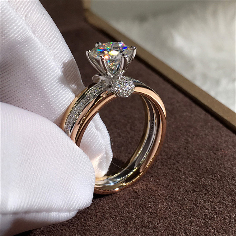 Eight Hearts And Eight Arrows Rhinestone Zircon Gold-plated Ring