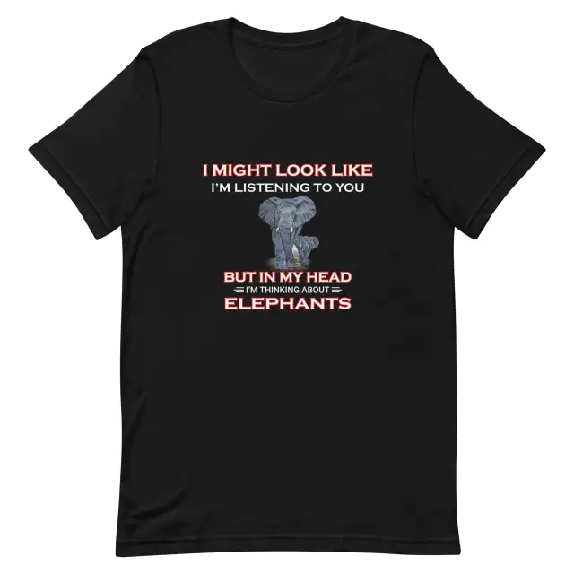Unisex T shirt Reflections On Elephants Black - Shop at LoveMi