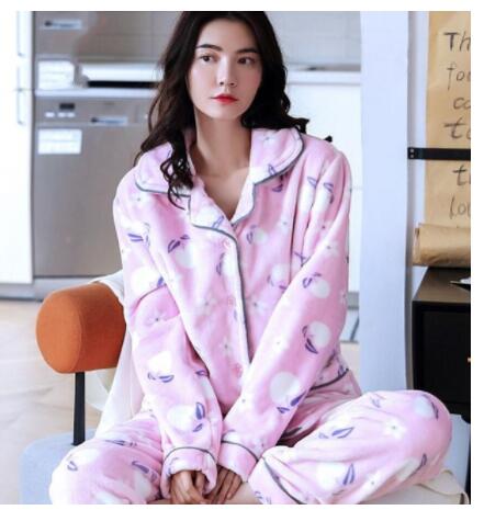 Title 4, Pajamas Womens Warm And Thick Flannel Long-sle...