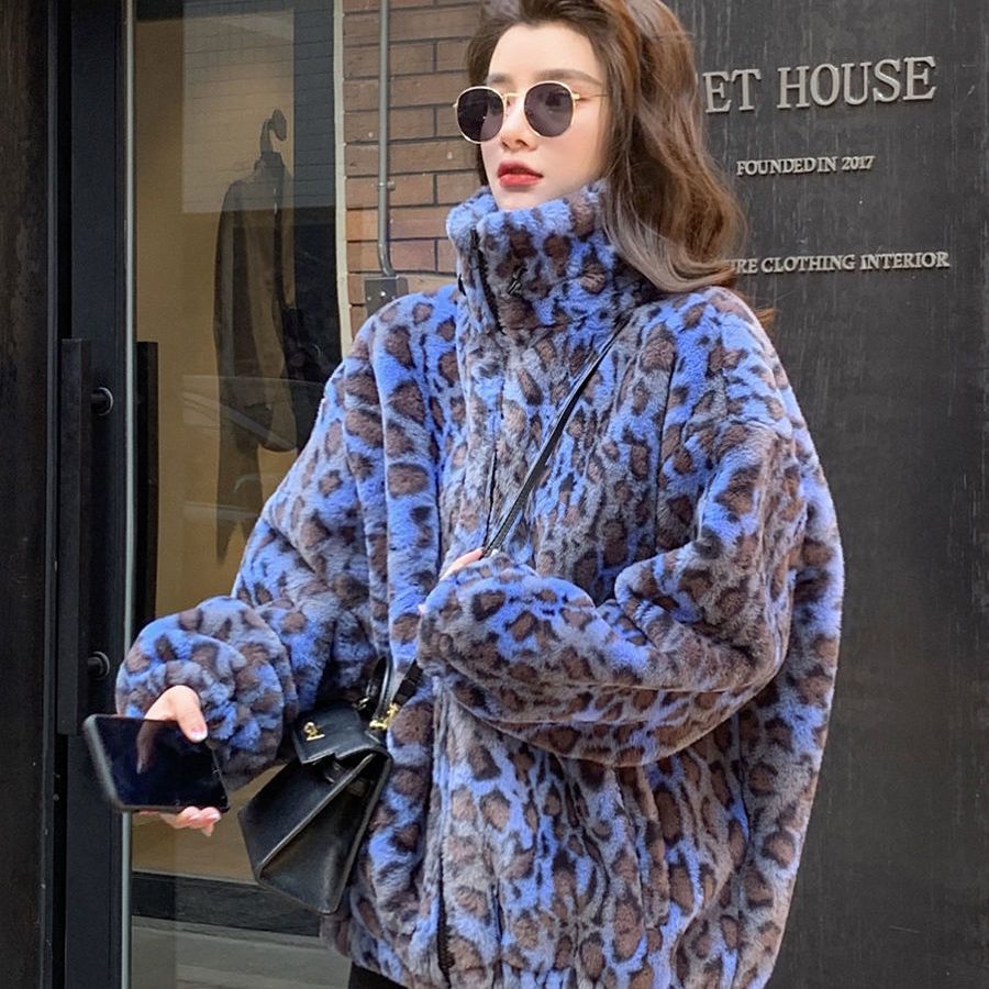 Leopard Lamb Plush Coat Leopard - Shop at LoveMi