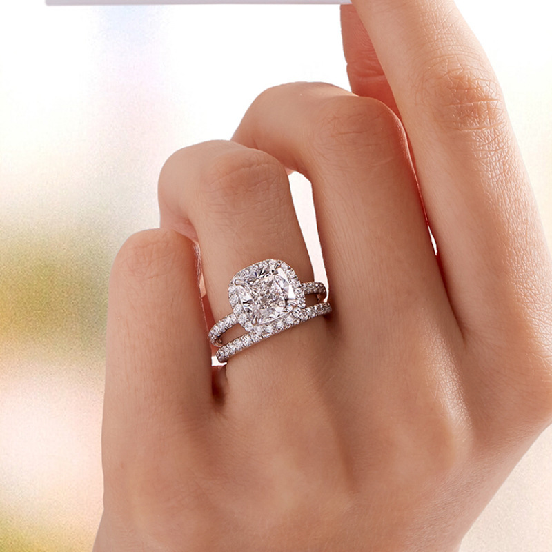 Bague Carrée Diamant Simulé — Élégance Japonaise - image 3