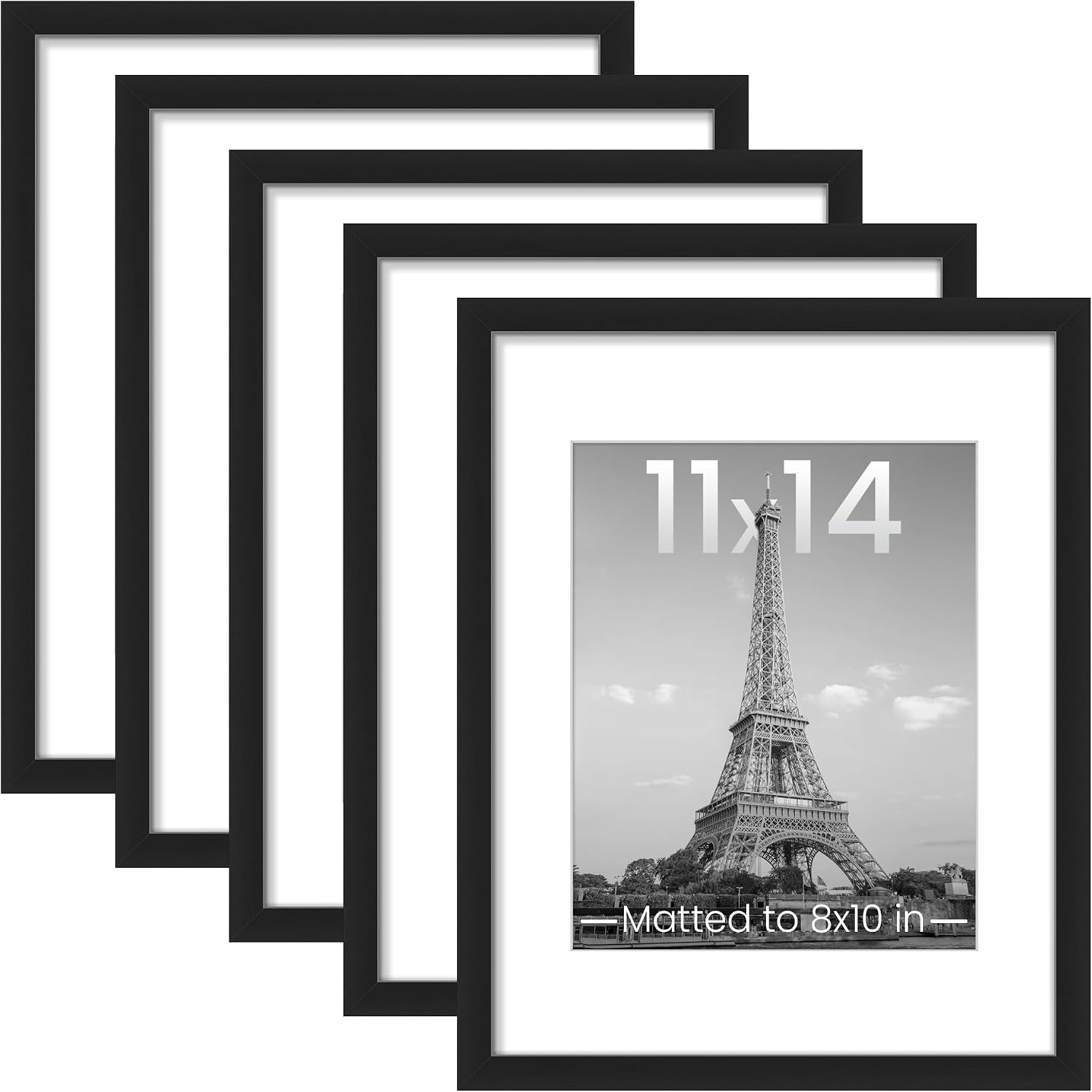 Picture Frames 5 PCS, 1x14 Inch Black Gallery Wall Frames For Photos, Artwork And Home Wall Decor