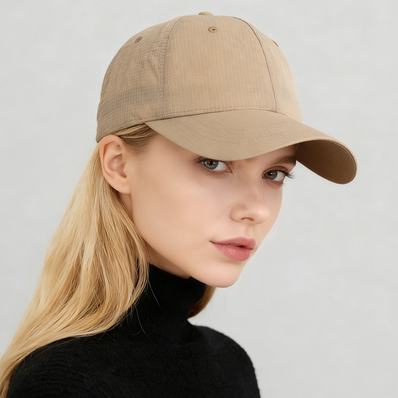 Solid-color Light Board Grid Quick-dry Lightweight Wide-brimmed Sun Protection Stylish Versatile Baseball Cap For Daily Casual Wear, Outdoor Activities, Sports, Running