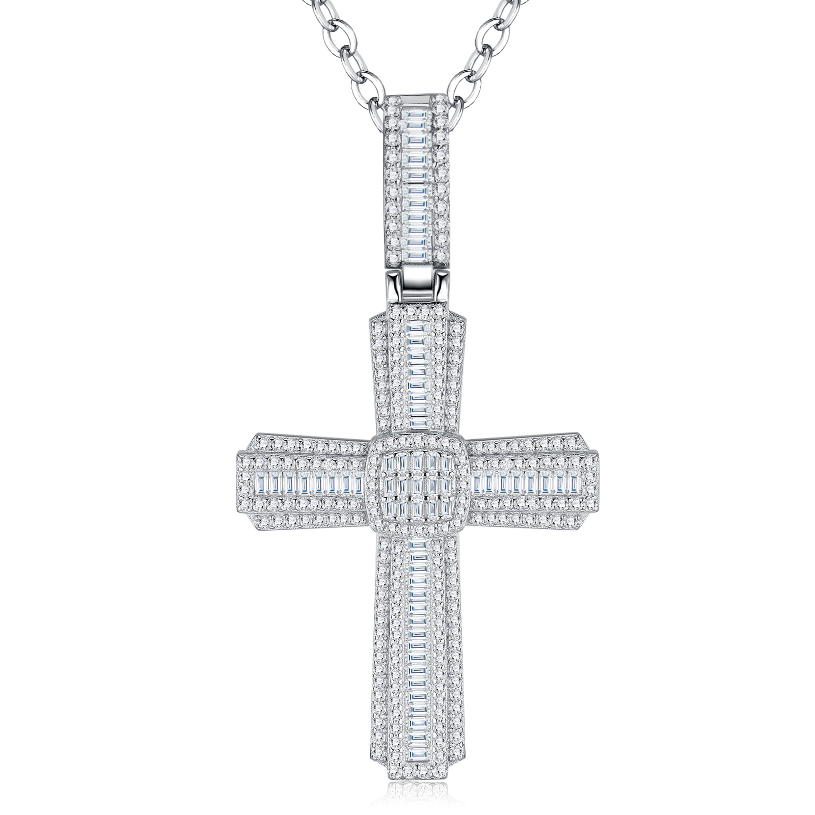 0.1ct Moissanite Necklace — Silver Platinum — 19748