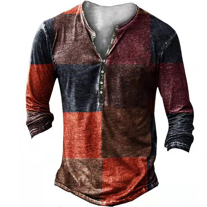 Title 3, Mens Fashion Casual Digital Print Tops for Eve...