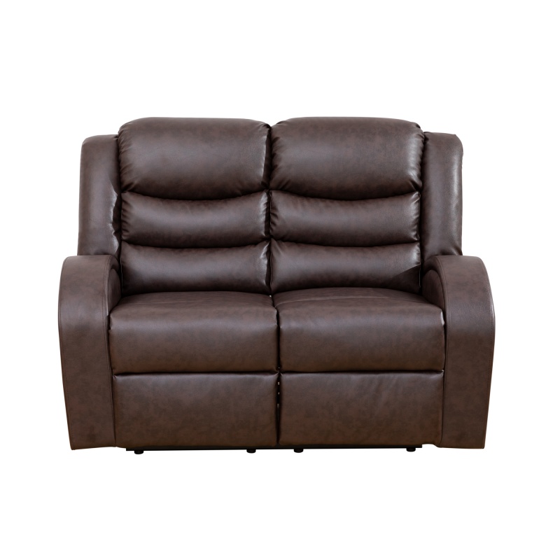 Pickup Only--Brown Faux Synthetic Leather 3-Piece Couch Living Room Sofa Set