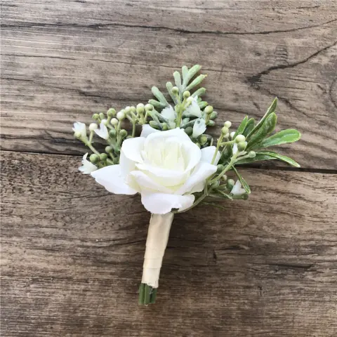 Korean Fabric Bride and Groom Corsage Rose Small Buds