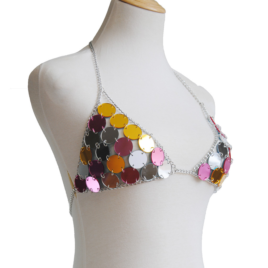 Title 4, Colorful Sequins Beach Bikini Body Dress Chest ...