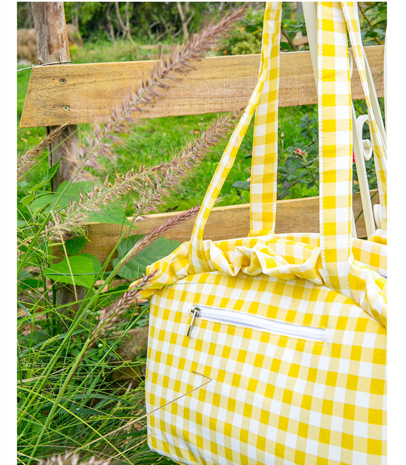 حقيبة محمولة وم透ة للنزهات للقطط والكلاب بتصميم شبكي