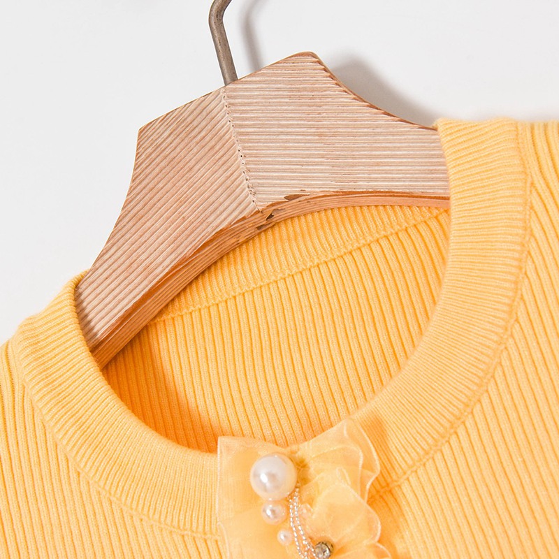 Pit Strip Elastic Slim Lace Nail-beaded Drill Decoration Knitted Sweater Leggings