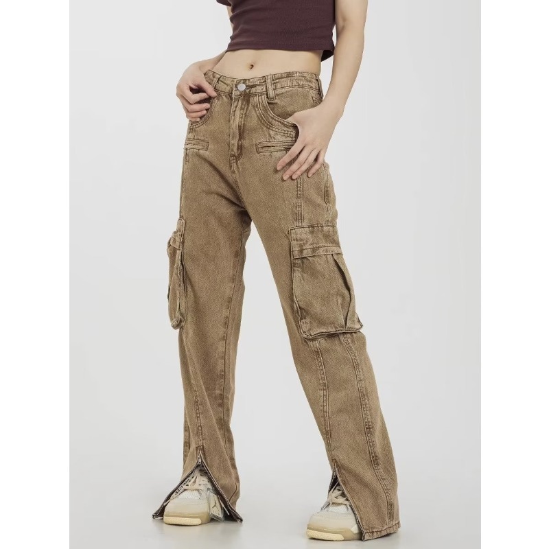 Overalls Men's And Women's Sports Loose Wide Leg Multi-pocket