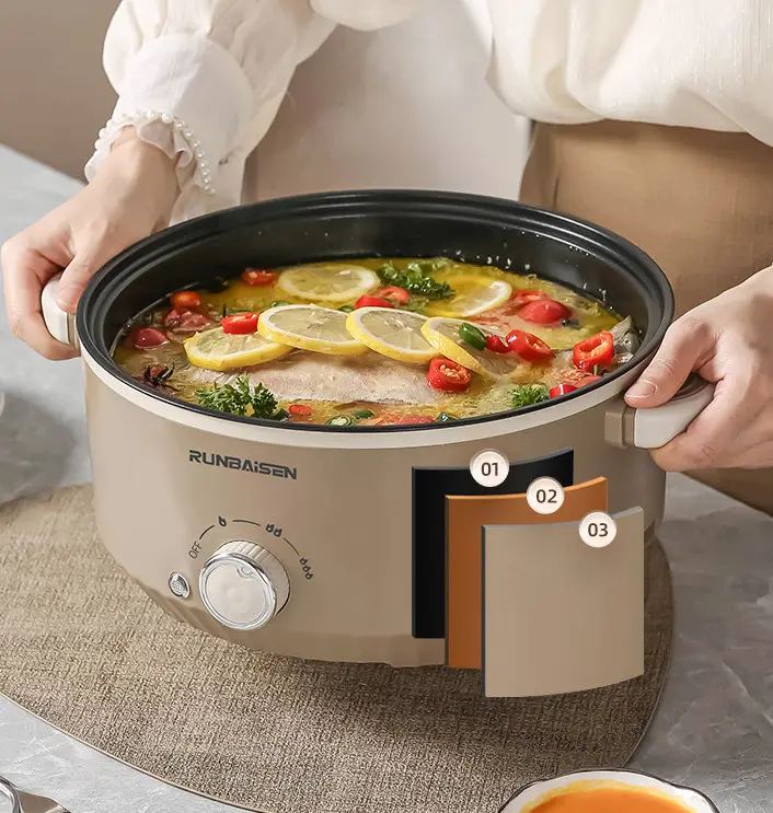 4.5L Electric Slow Cooker Glass Lid Non