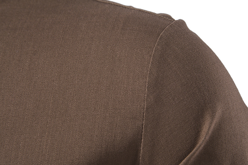 Men's Cotton Linen Shirts Long Sleeve Solid Color - 26