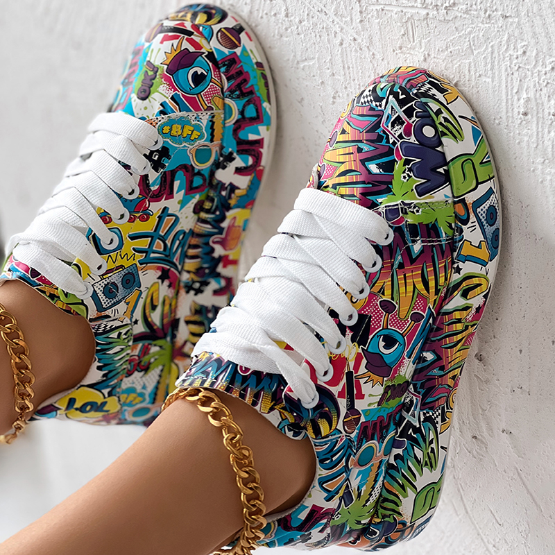 thick-sole lace-up sneakers