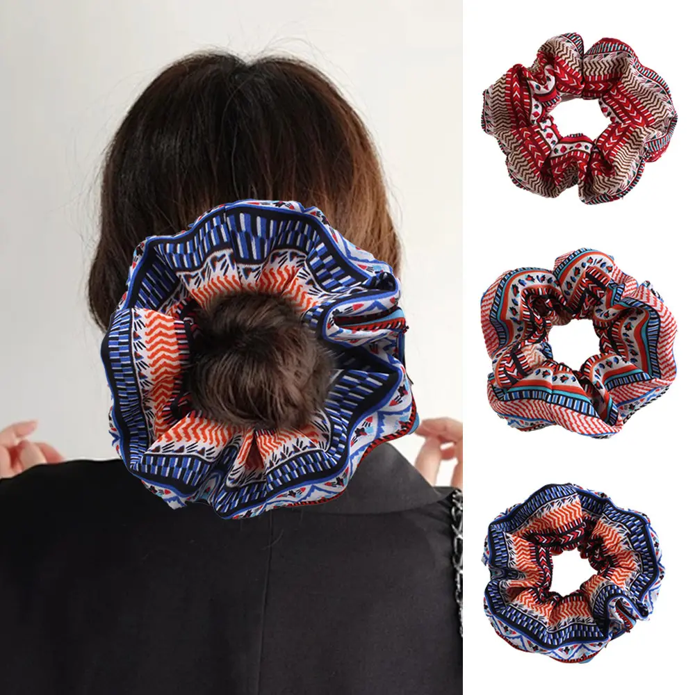 New Retro Printed Large Intestine Hair Tie