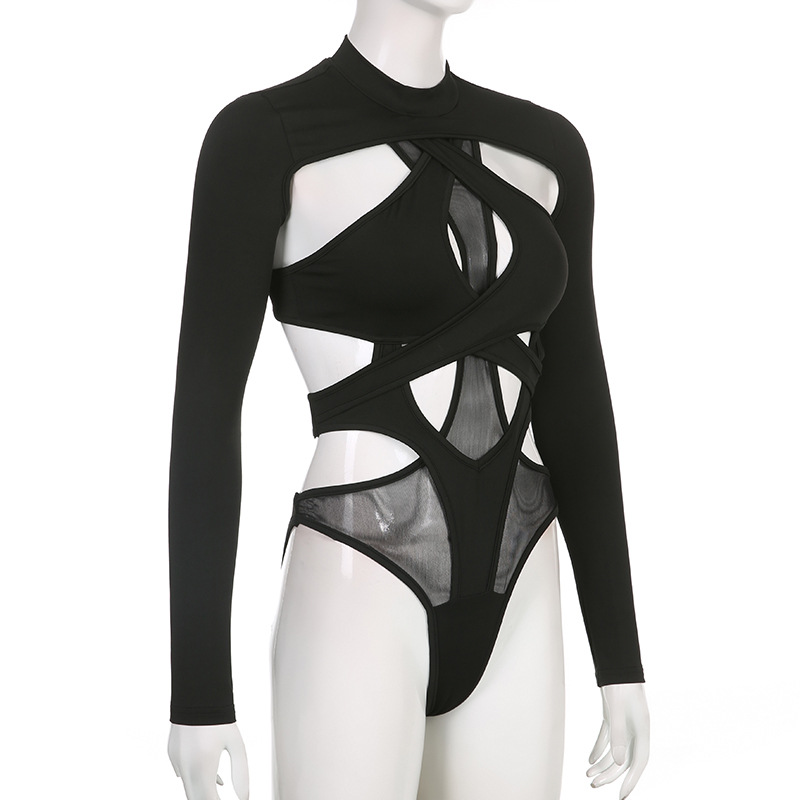 Women's Cross-cut Open-back Tie One-piece - Image 2