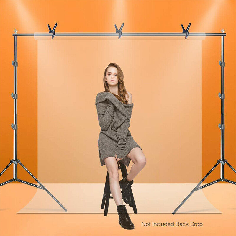 Adjustable Photography Background Support Stand Photo Backdrop Crossbar Kit 2X3m