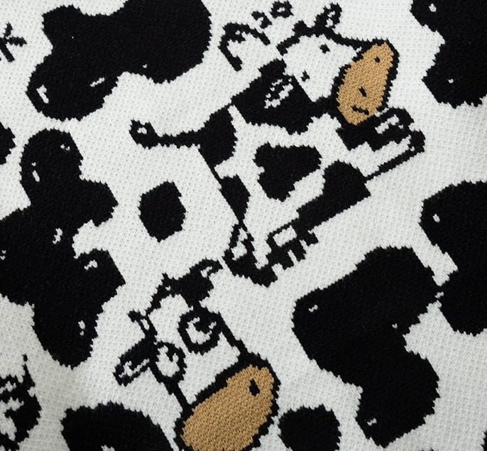 New Harajuku Personality Women's Sweater Cow Spots