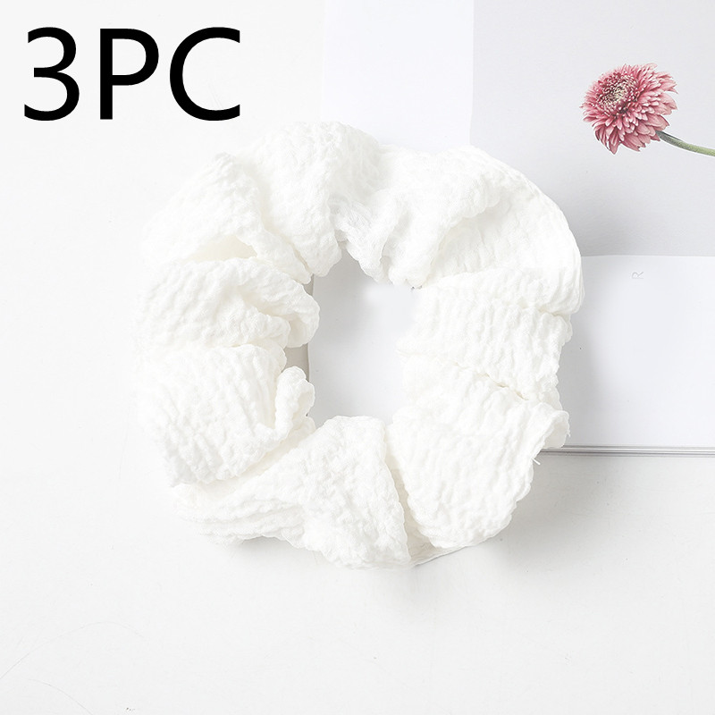 Puff large intestine hair circle fabric in White 3PC