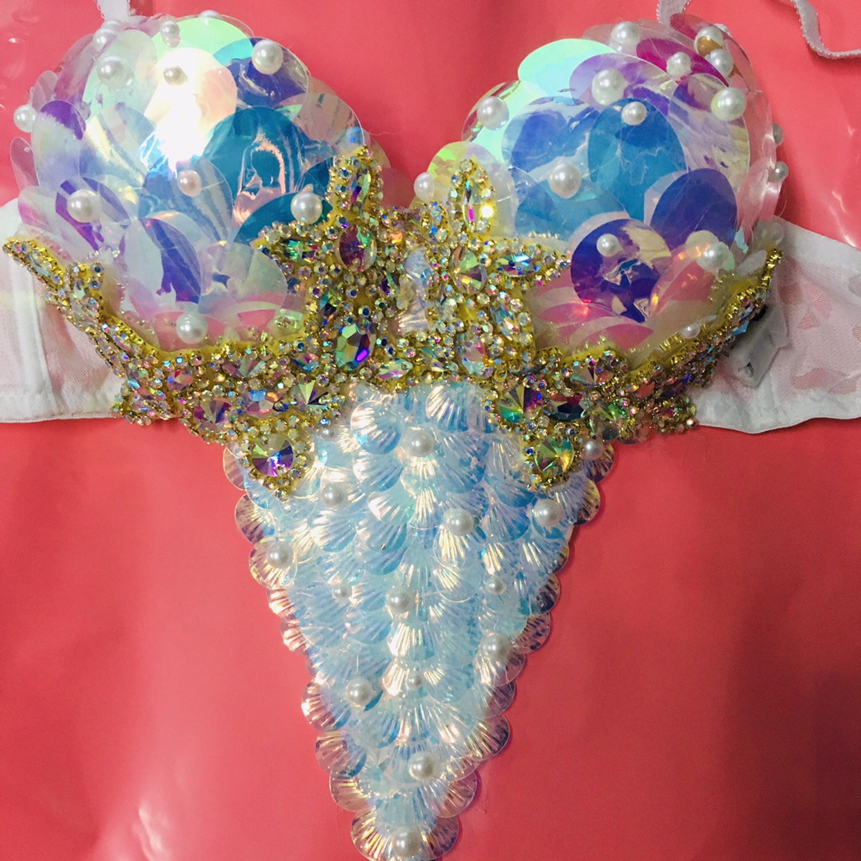 Title 3, Mermaid Bra Diving Suit Fish Scale Sequins