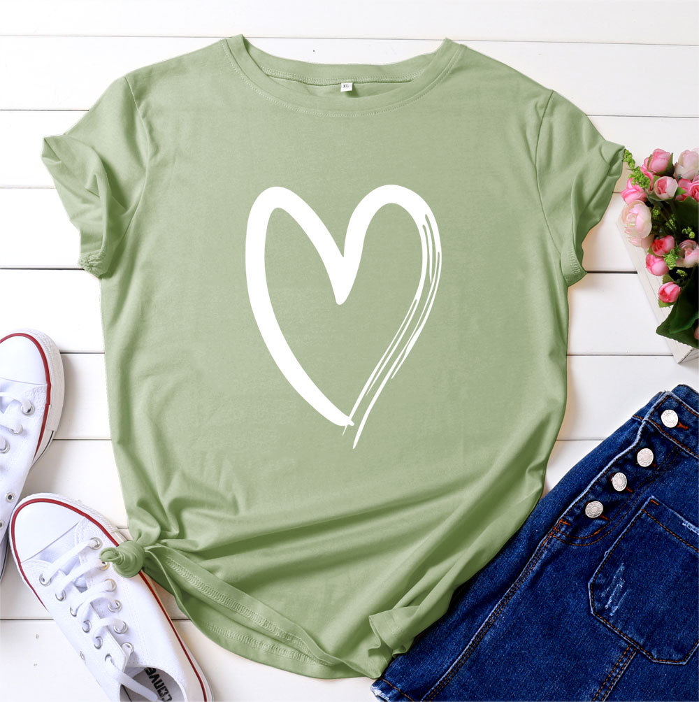 Title 13, T-shirt da donna in cotone stampato a maniche c...