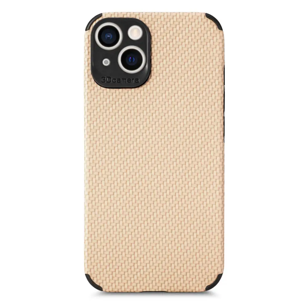 Simple Solid Color Mobile Phone Case with Carbon Fiber
