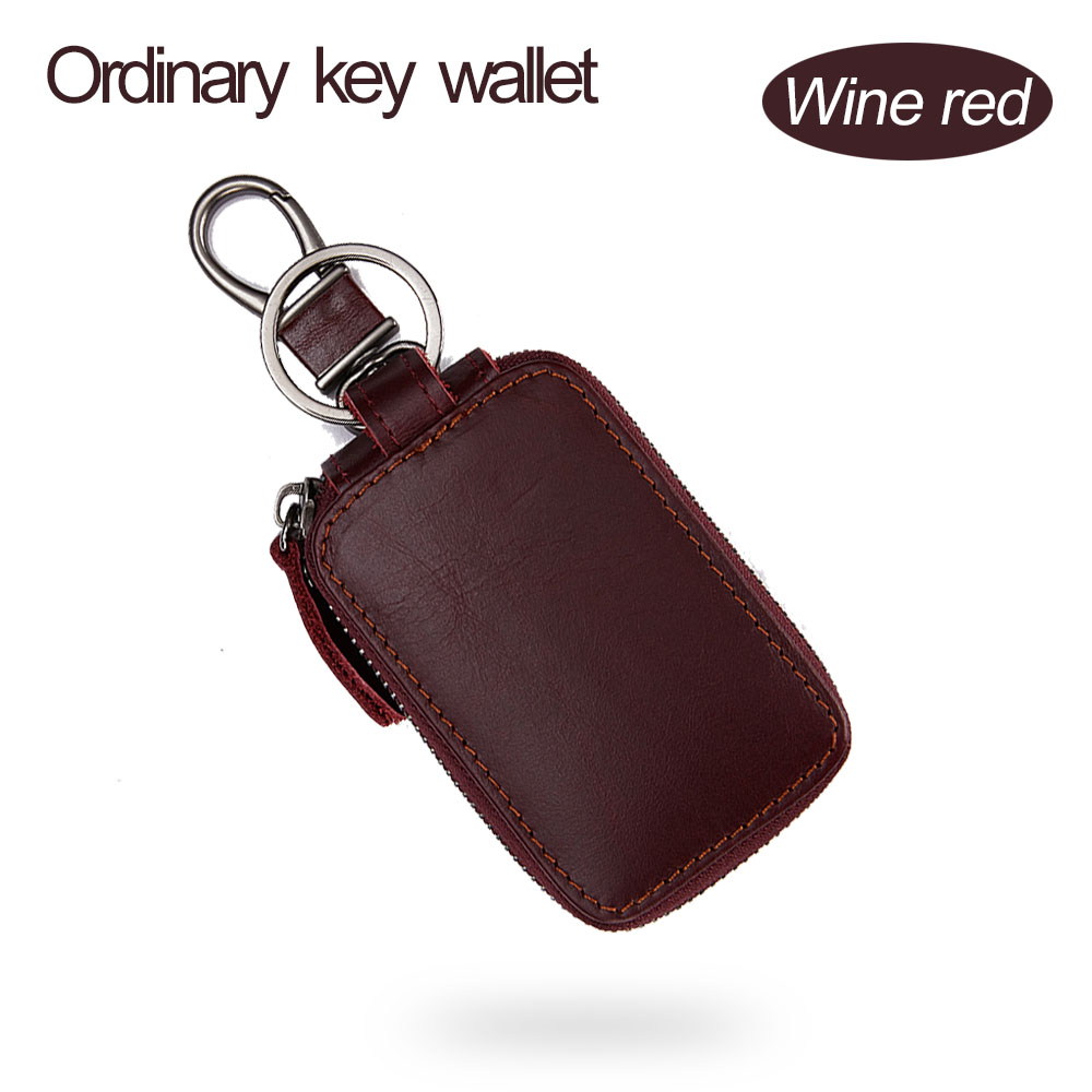 Men's Top Cowhide Car Key Bag Vintage Leather