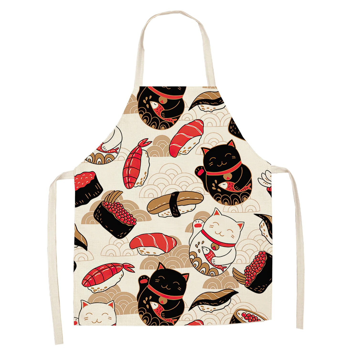 Title 2, Cartoon Cat Digital Printing Sleeveless Apron