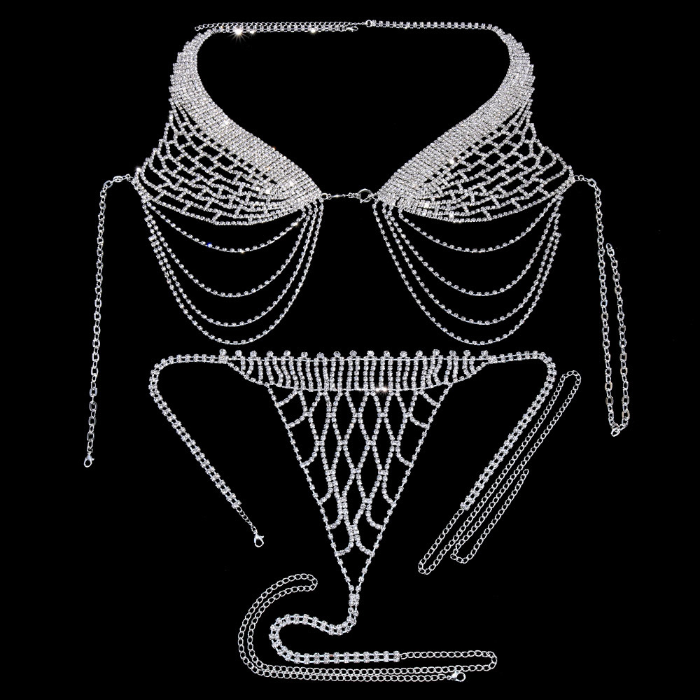 Title 8, Fashion Full Diamond Nightclub Bikini Chest Chain